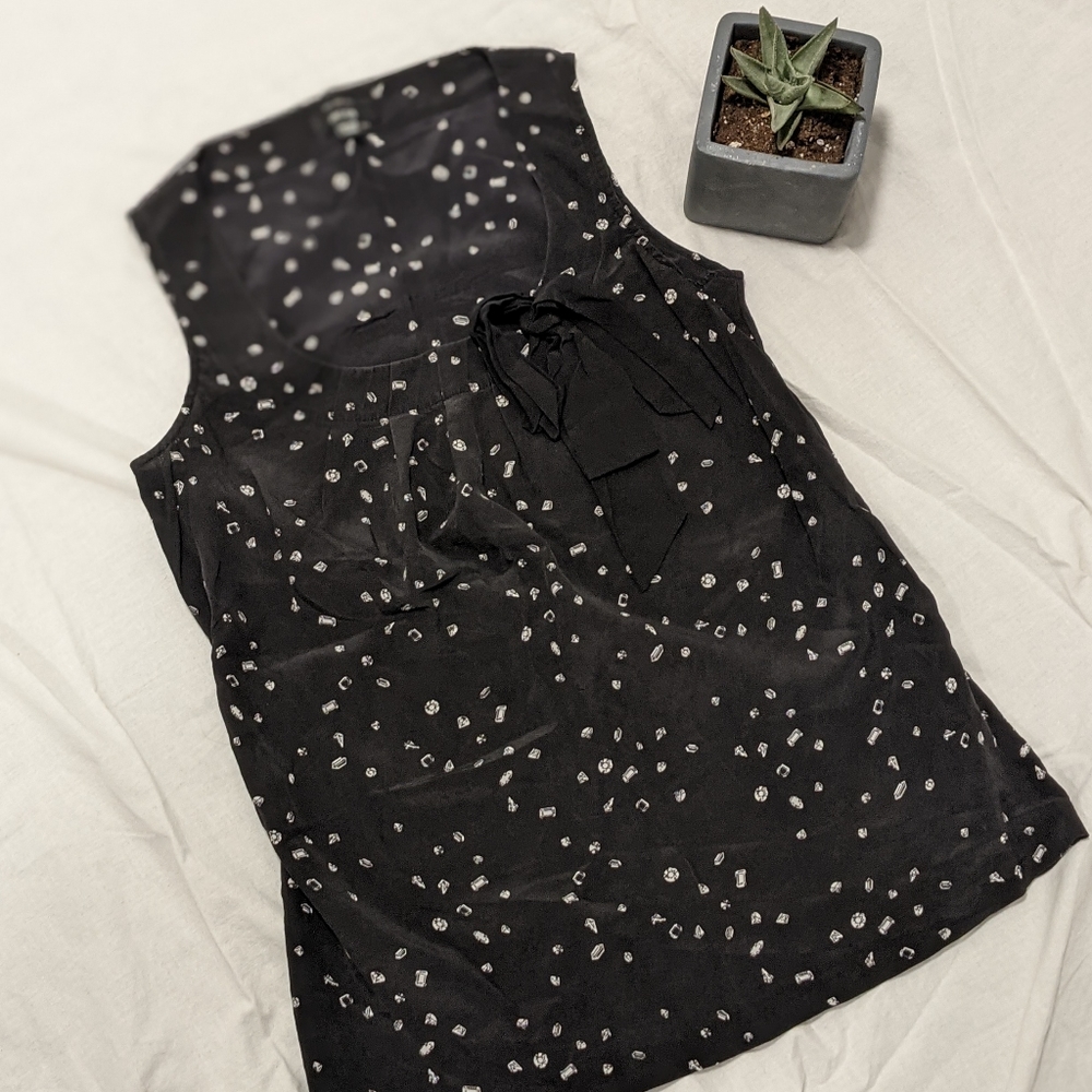 Sleeveless silk blouse